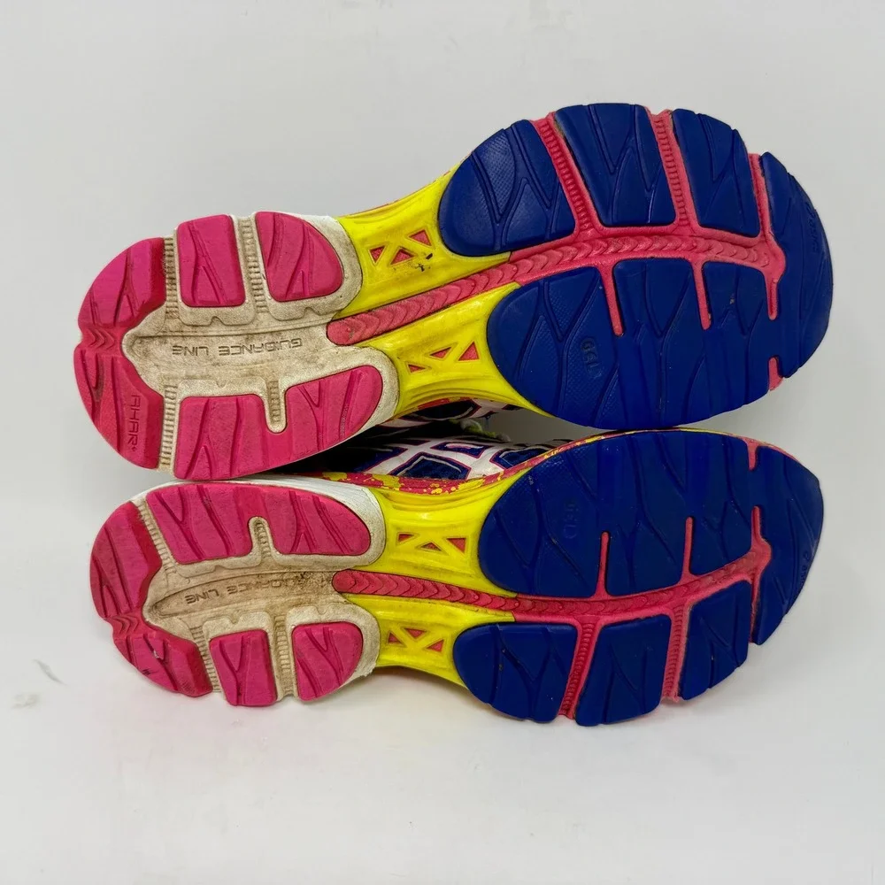 Asics Gel-Flux 3 Running Shoes Navy Pink Yellow Splatter T664Q Women's Size 8